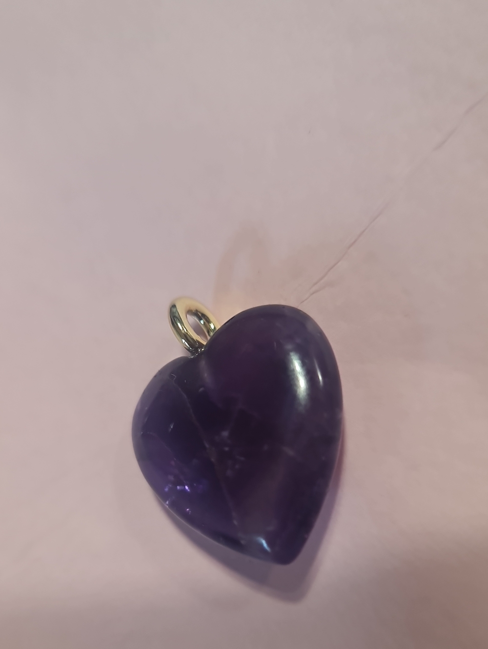 Purple Heart Amethyst Pendant with Blue Crystal Accent - Picture 3 of 6
